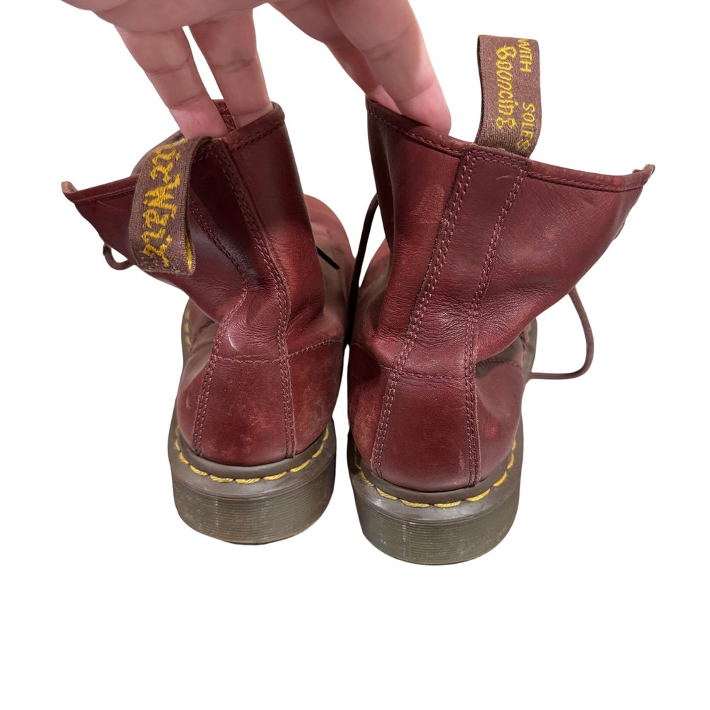 Dr. Martens 1460 Oxblood Burgundy Leather 8 Eye Lace Up Boots Mens 7 Women 8 - Picture 2 of 10